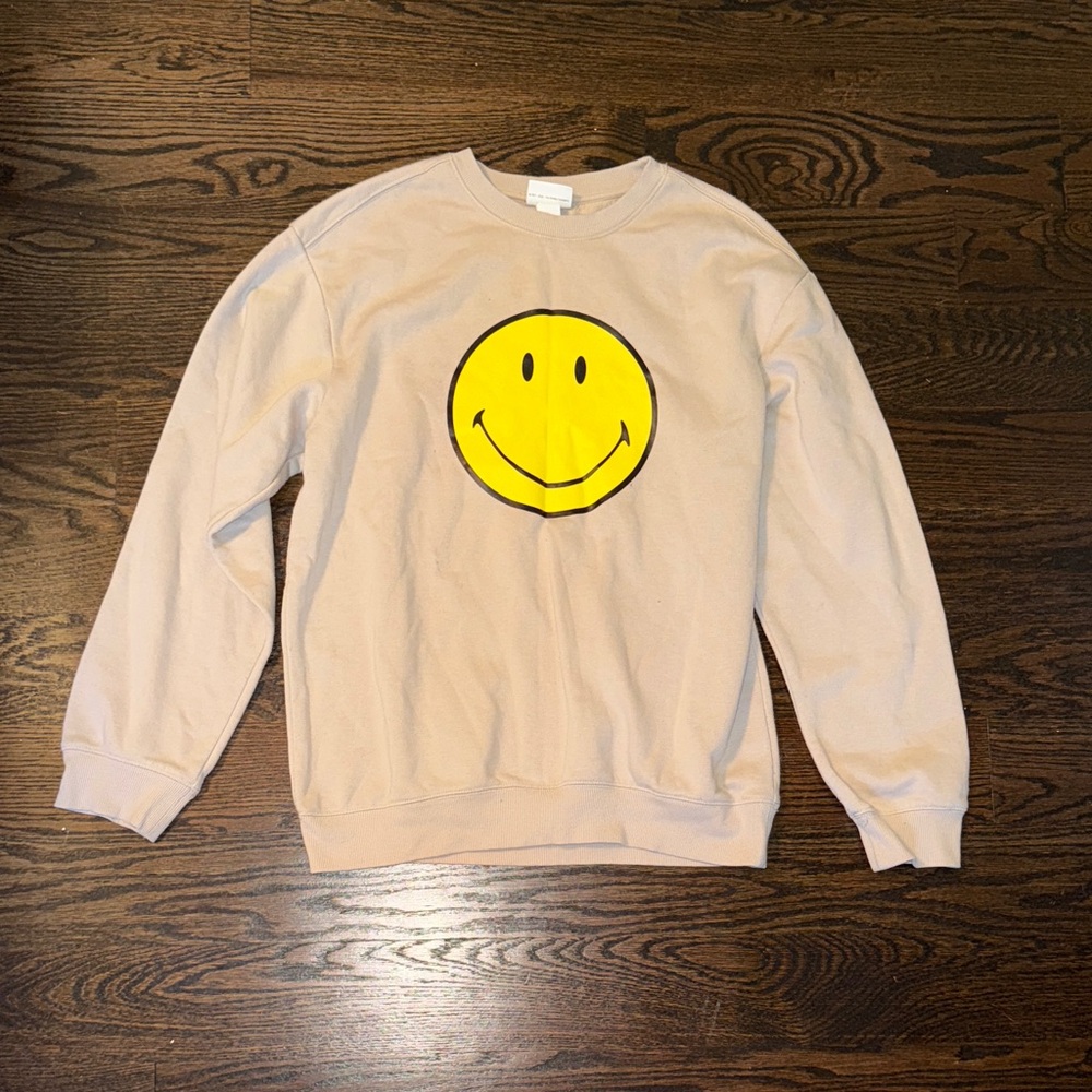 SMILEY X H & M Sweatshirt Stay Smiley Happy Face Streetwear Pullover
